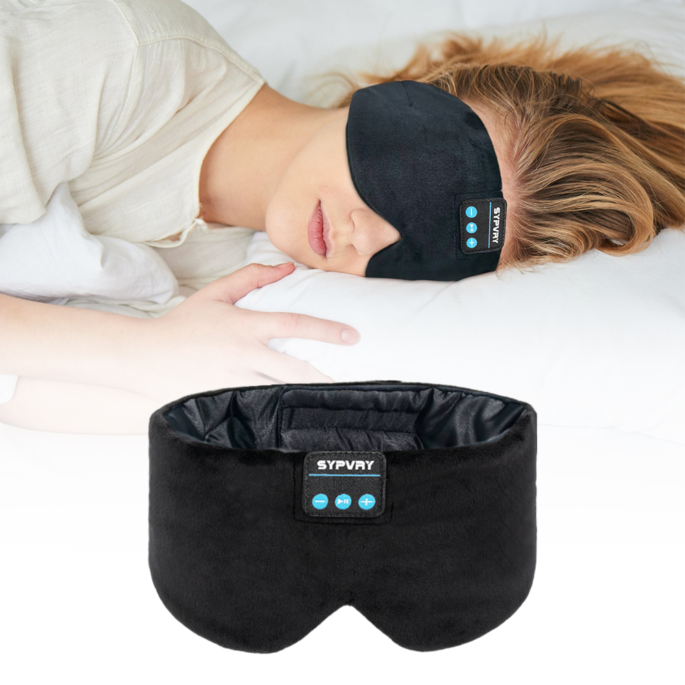 Sleep Mask Headphones Bluetooth - หน้ากากบลูทูธสำหรับการนอนหลับและเดินทาง หน้ากากนอนหลับแบบพกพาพร้อมฟังก์ชันเล่นเพลง หูฟังสำหรับนอนหลับ หน้ากากปิดตาปรับระดับเสียงเพลงได้สำหรับการนอนหลับ