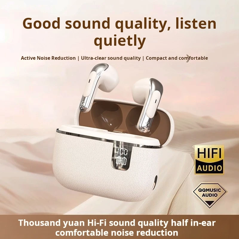 Type C Wired Earphones With Mic - หูฟังบลูทูธ TWS HIFI ชุดหูฟังไมโครโฟนหูฟังไร้สายสำหรับไอโฟน เสี่ยวมี่หูฟังกีฬาจอแสดงผล LED