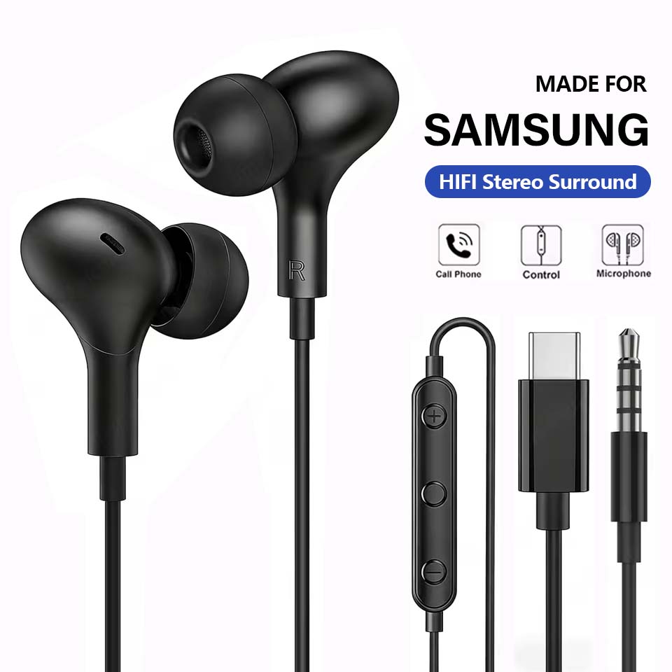 Type C Wired Earphones With Mic - หูฟัง USB C สำหรับ Samsung Galaxy