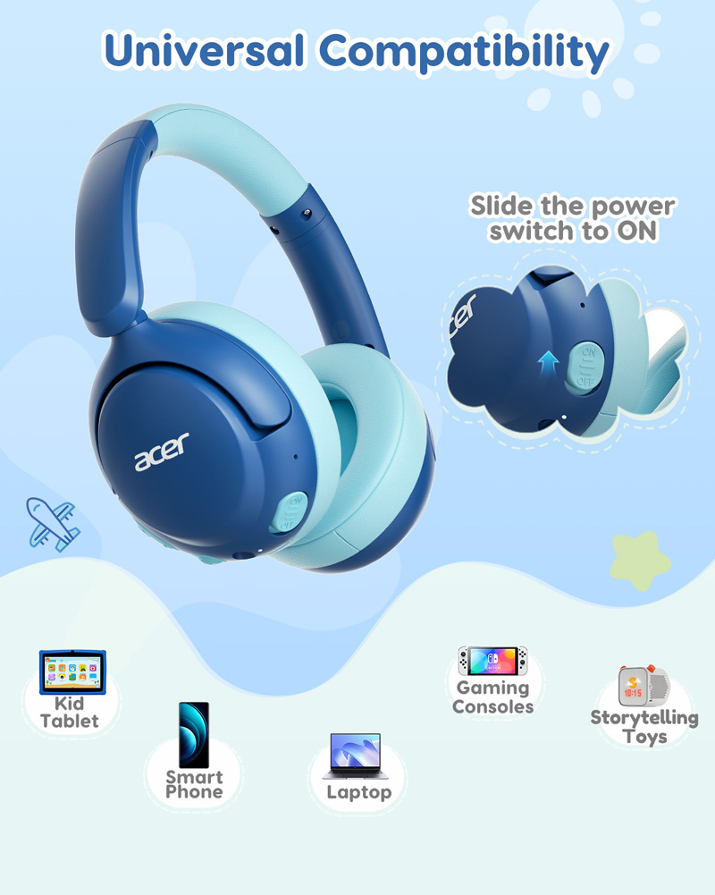เอเซอร์ OHR725 หูฟังบลูทูธ 5.4 - Anc Wireless Over Ear Headphones บทวิจารณ์และราคา