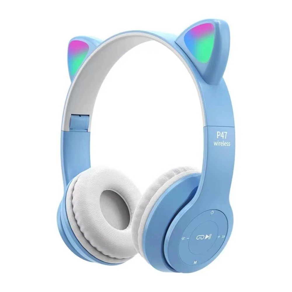 หูแมวน่ารักชุดหูฟังบลูทูธพร้อม - Cat Ear Bluetooth Headset Led บทวิจารณ์และราคา