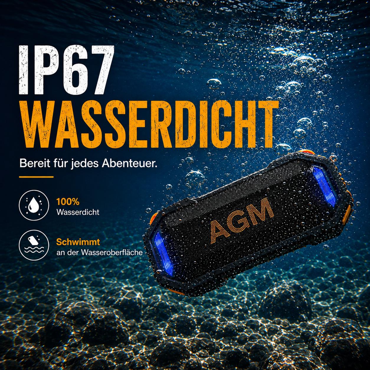 ลำโพงไร้สาย AGM MAG ROCK สำหรั - Portable Bluetooth Speaker Waterproof Ipx7 บทวิจารณ์และราคา