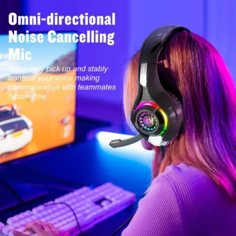 หูฟังเกมมิ่งแบบมีสายพร้อมไมโคร - Gaming Headset With Mic Rgb บทวิจารณ์และราคา