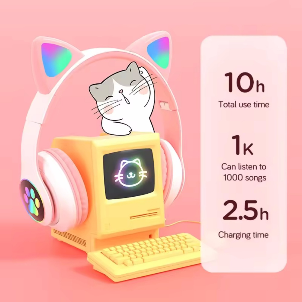 ชุดหูฟังที่รองรับบลูทูธหูแมวน่ - Cat Ear Bluetooth Headset Led บทวิจารณ์และราคา