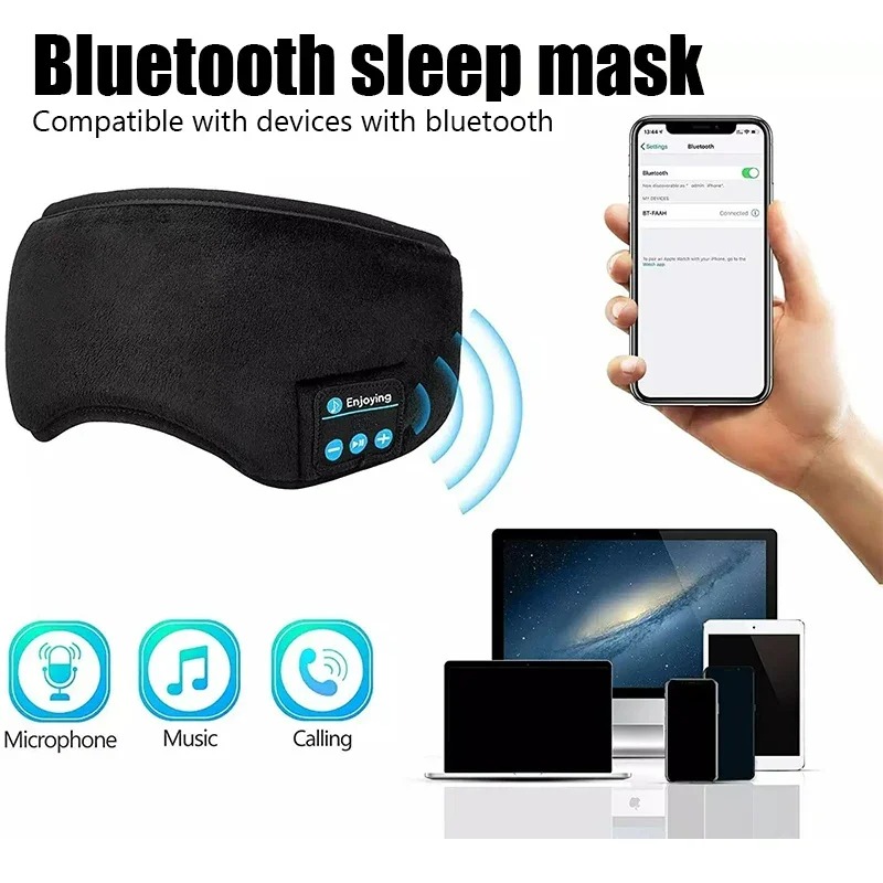 หูฟังบลูทูธแบบคาดศีรษะสำหรับกี - Sleep Mask Headphones Bluetooth บทวิจารณ์และราคา