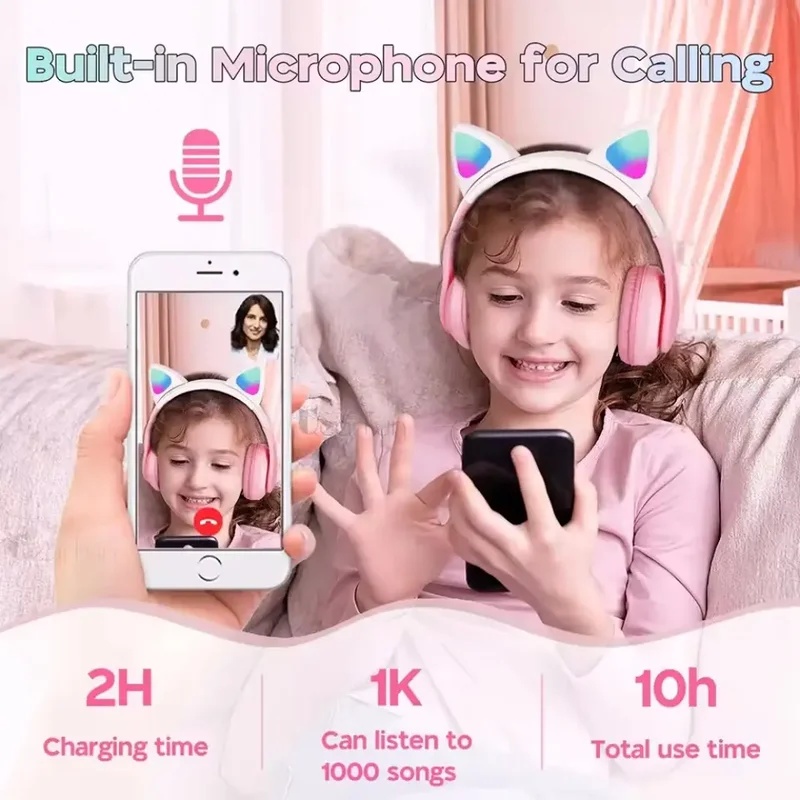 หูฟังบลูทูธไร้สาย T28, หูฟังแบ - Cat Ear Bluetooth Headset Led บทวิจารณ์และราคา