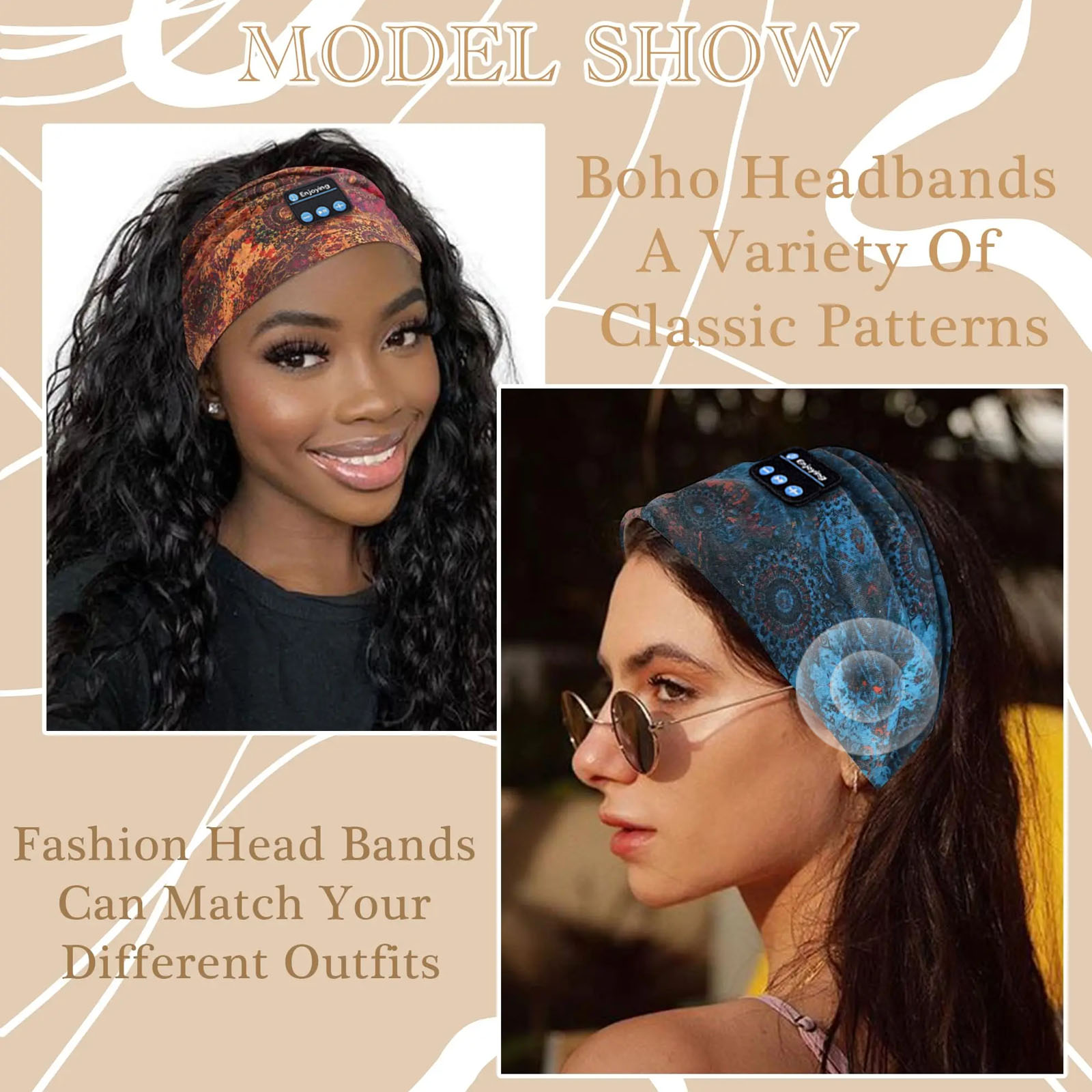 2025 หูฟังไร้สายบลูทูธ Boho กี - Sleep Mask Headphones Bluetooth บทวิจารณ์และราคา