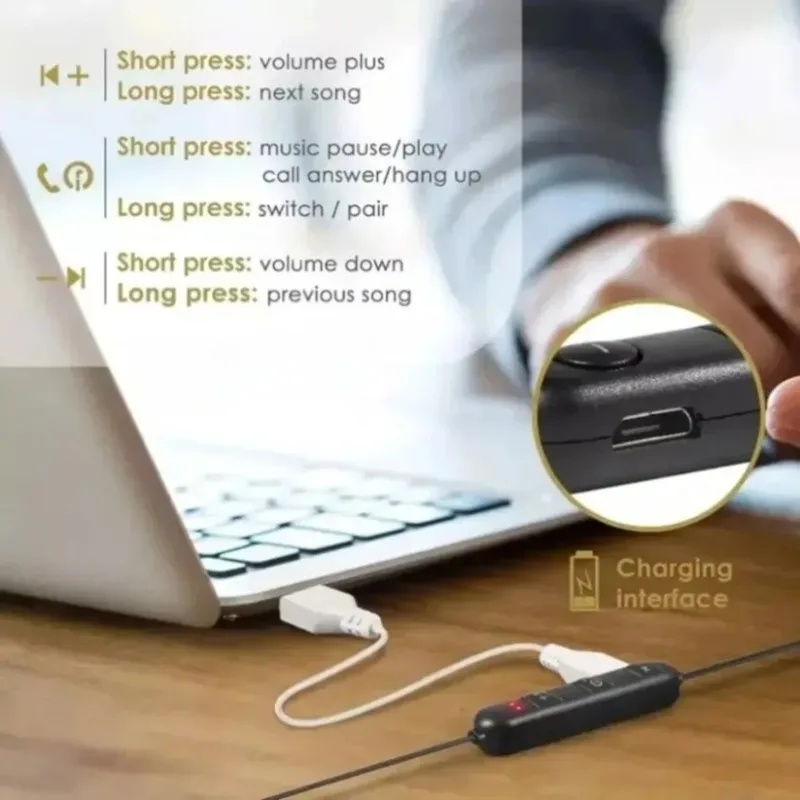 1/2/3/4 ชิ้น หูฟังบลูทูธแบบคล้ - Magnetic Neckband Sports Earphones บทวิจารณ์และราคา