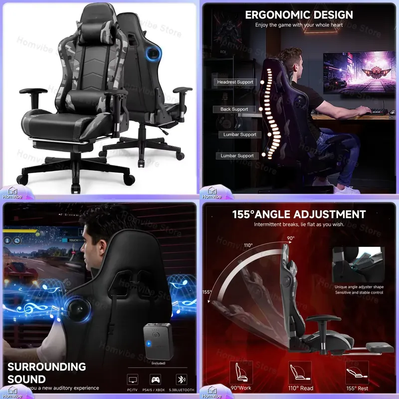 เก้าอี้เกมมิ่งตามหลักสรีรศาสตร - Speakers บทวิจารณ์และราคา