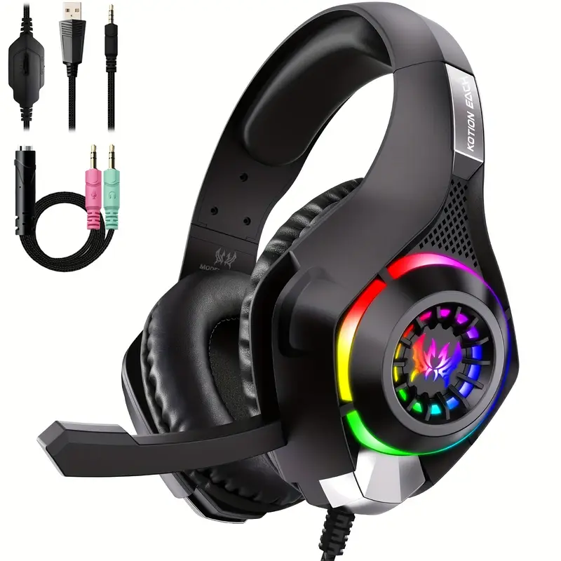 หูฟังเกมมิ่งสำหรับพีซี, PS4, P - Gaming Headset With Mic Rgb บทวิจารณ์และราคา