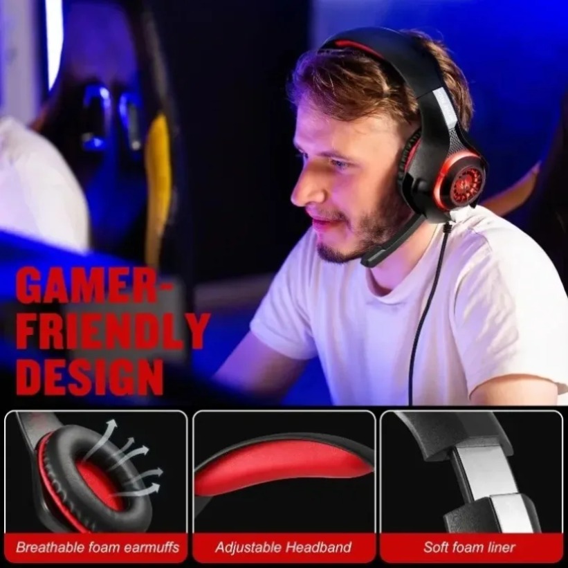 หูฟังเกมมิ่ง LED พร้อมไมโครโฟน - Gaming Headset With Mic Rgb บทวิจารณ์และราคา