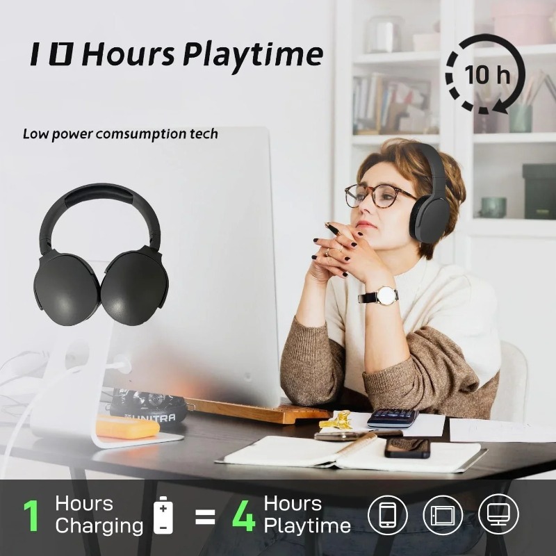 หูฟังบลูทูธไร้สายแบบครอบหู คุณ - Anc Wireless Over Ear Headphones บทวิจารณ์และราคา