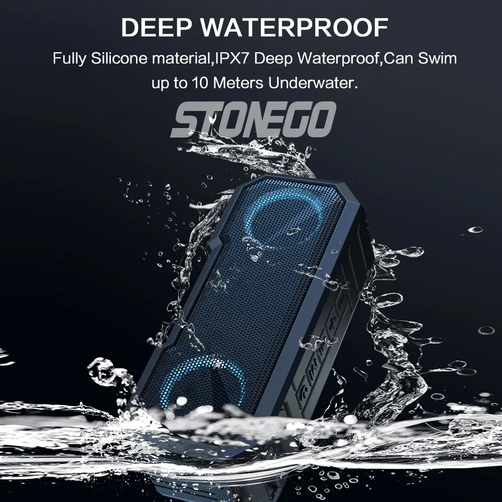ลำโพงบลูทูธแบบพกพา ลำโพงไร้สาย - Portable Bluetooth Speaker Waterproof Ipx7 บทวิจารณ์และราคา