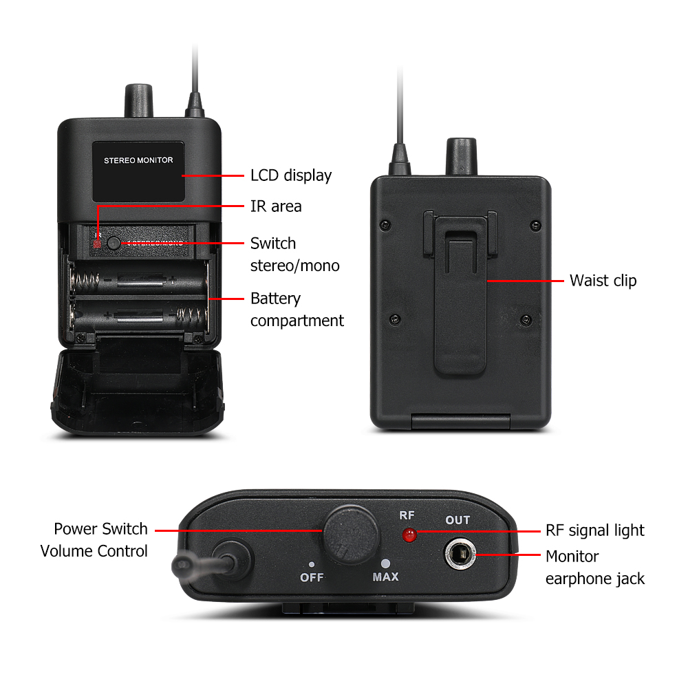 Eyk ระบบควบคุม EM100สเตอริโอแบ - In Ear Monitors For Singers บทวิจารณ์และราคา