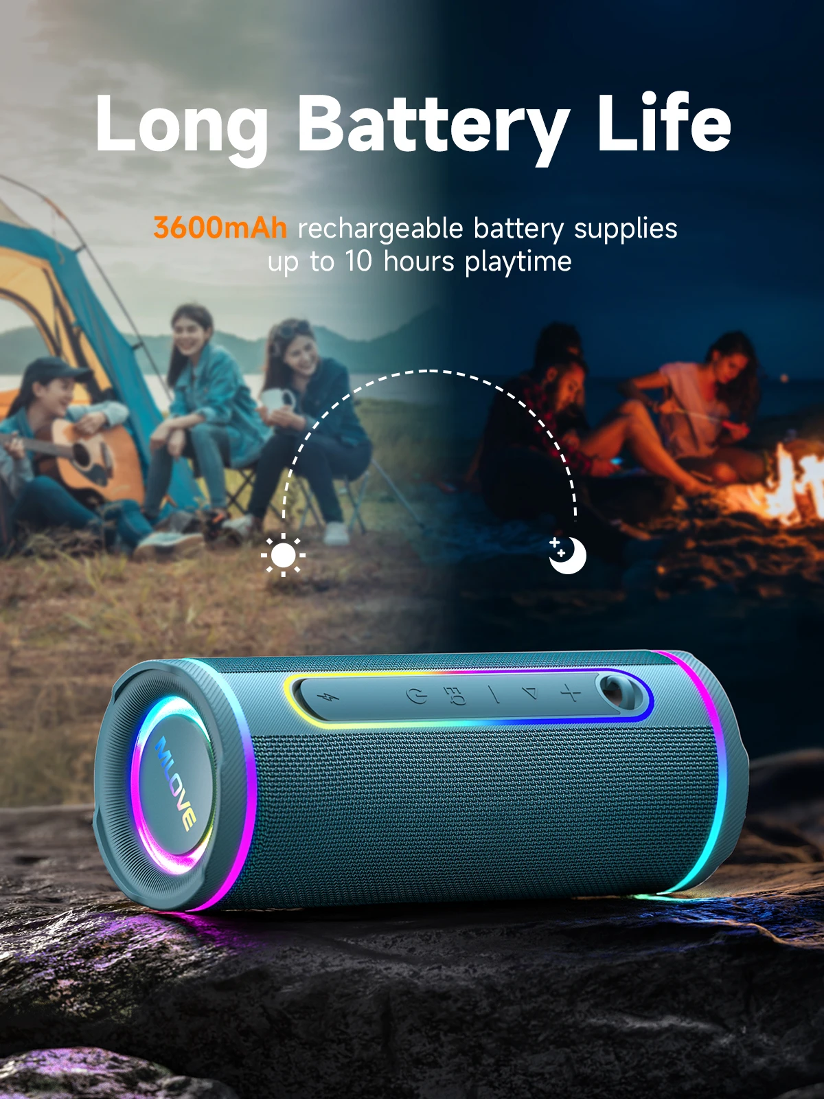 ลำโพงบลูทูธแบบพกพา MLOVE – เสี - Portable Bluetooth Speaker Waterproof Ipx7 บทวิจารณ์และราคา