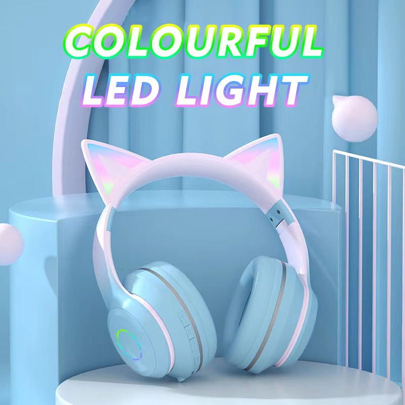 หูฟังบลูทูธแบบคาดศีรษะรุ่นใหม่ - Cat Ear Bluetooth Headset Led บทวิจารณ์และราคา