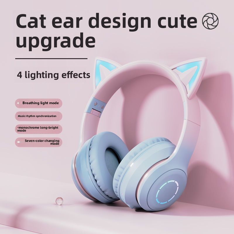 หูฟังบลูทูธแบบคาดศีรษะรุ่นใหม่ - Cat Ear Bluetooth Headset Led บทวิจารณ์และราคา