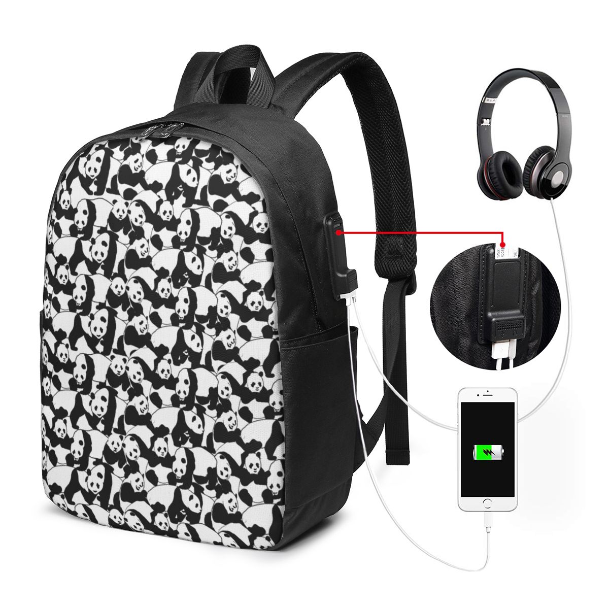 แพนด้าแพทเทิร์นกระเป๋าเป้สะพาย - Laptops บทวิจารณ์และราคา