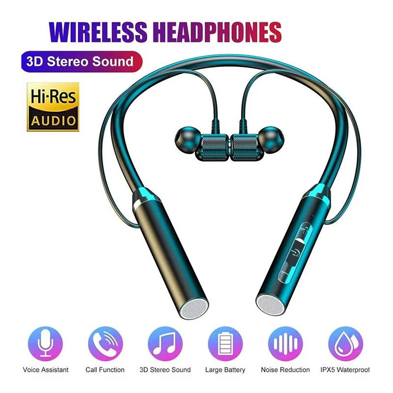 บลูทูธ 5.0 หูฟังแบบคล้องคอไฮไฟ - Magnetic Neckband Sports Earphones บทวิจารณ์และราคา